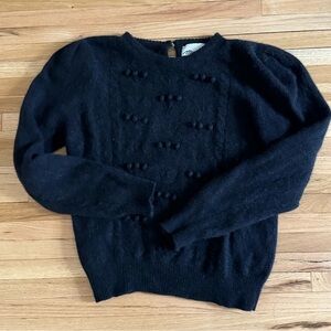 Pompom angora sweater
